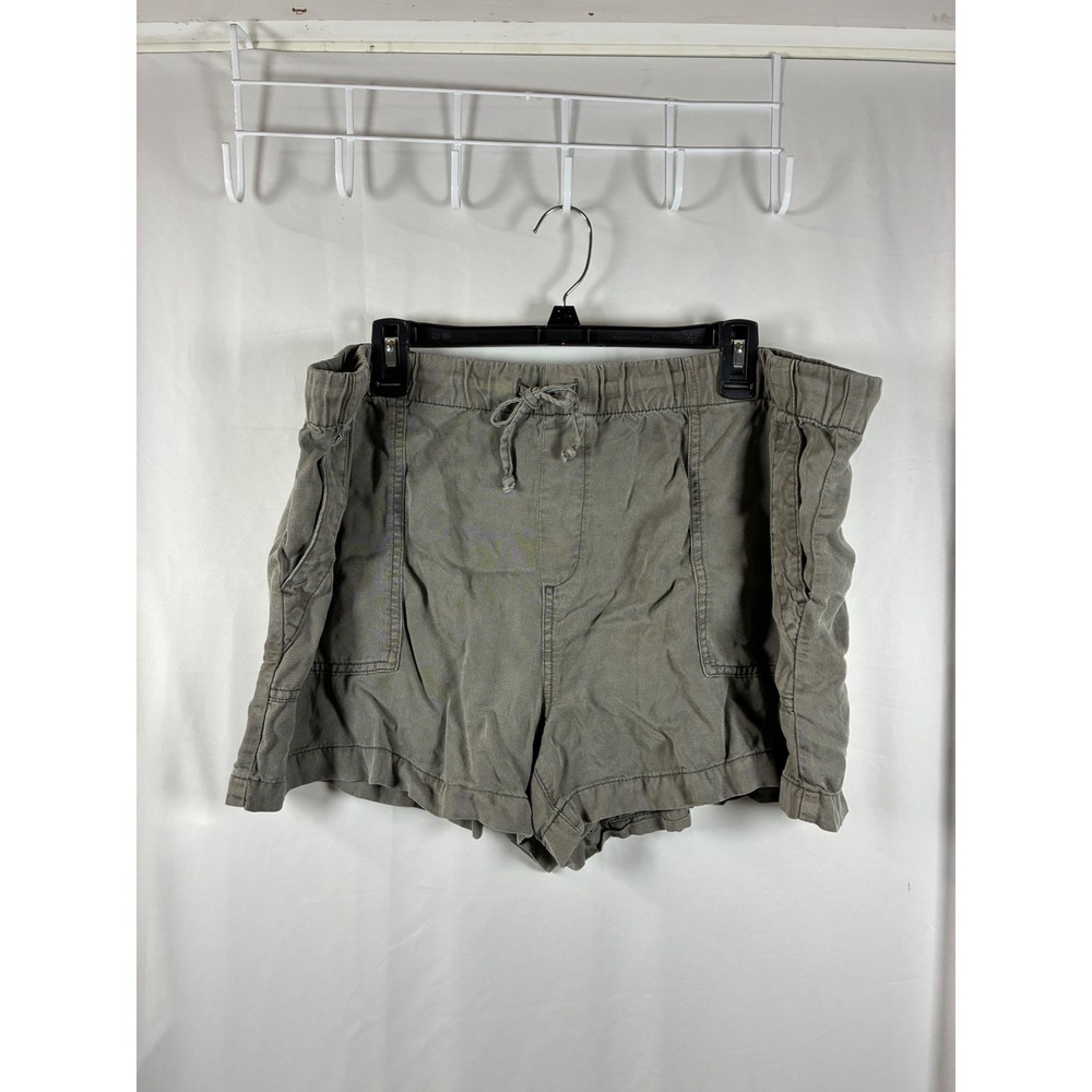 Gap‎ Womens XL Utility Shorts Olive Green Drawstring Elastic Waist Patch Pockets